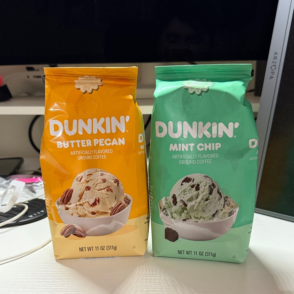 Dunkin' Butter Pecan and Mint Chip Ground Coffee